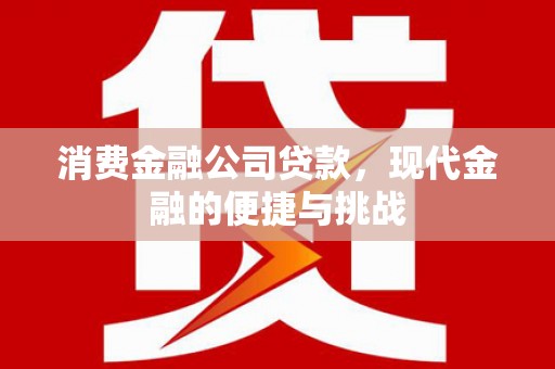 潮安消费金融公司贷款，现代金融的便捷与挑战