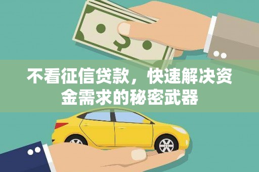 潮安不看征信贷款，快速解决资金需求的秘密武器