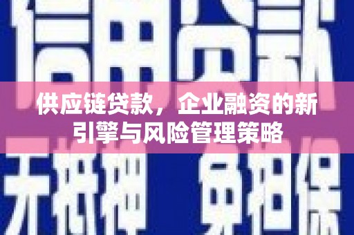 潮安供应链贷款，企业融资的新引擎与风险管理策略