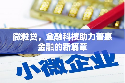 潮安微粒贷，金融科技助力普惠金融的新篇章