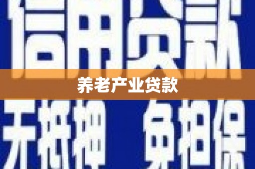 潮安养老产业贷款